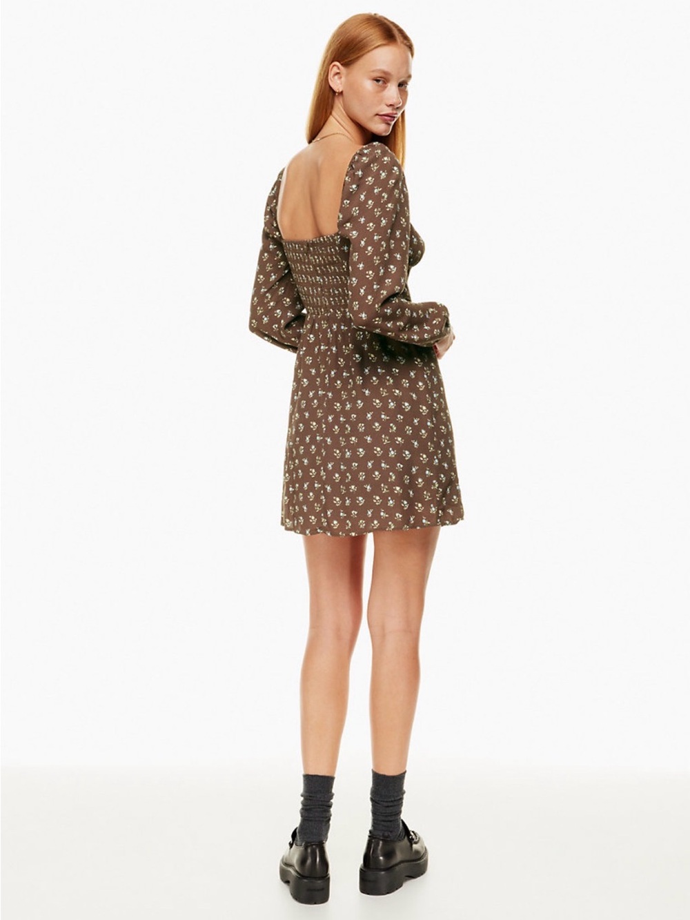 Aritzia Sunday Best Delilah Floral Mini Dress Brown NWT M